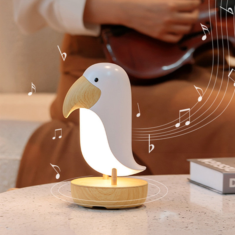 Charming Wooden Bird Table Lamp – Creative Bedroom Décor