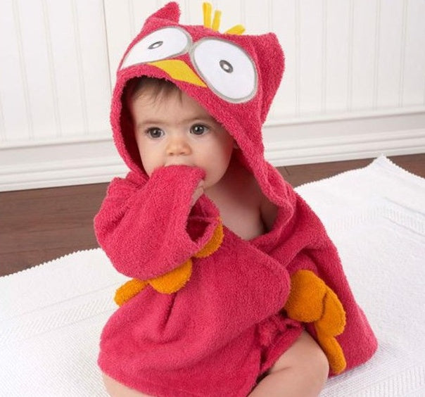 Cartoon Animal Hooded Baby Bathrobe - Soft & Adorable