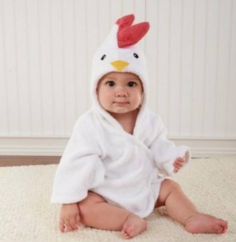 Cartoon Animal Hooded Baby Bathrobe - Soft & Adorable