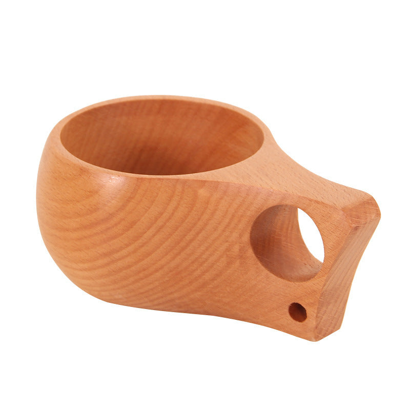 Handcrafted Beech Wood Coffee Cup – Finnish-Style Kuksa Mug