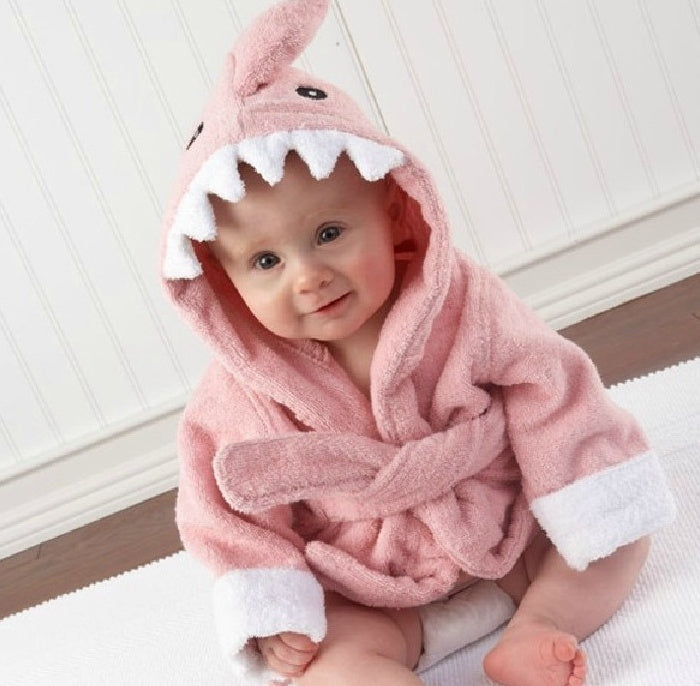 Cartoon Animal Hooded Baby Bathrobe - Soft & Adorable