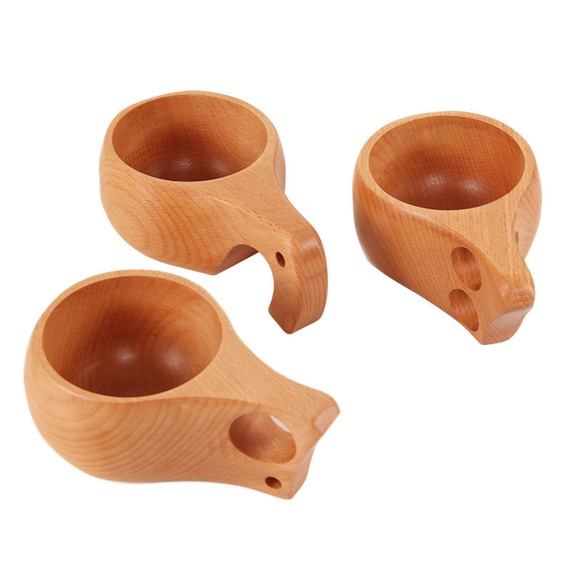 Handcrafted Beech Wood Coffee Cup – Finnish-Style Kuksa Mug