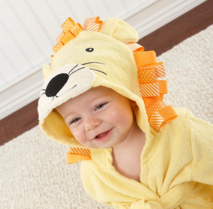 Cartoon Animal Hooded Baby Bathrobe - Soft & Adorable