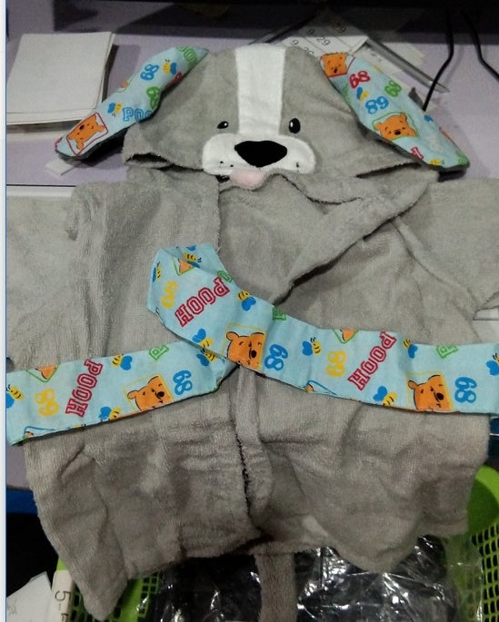 Cartoon Animal Hooded Baby Bathrobe - Soft & Adorable