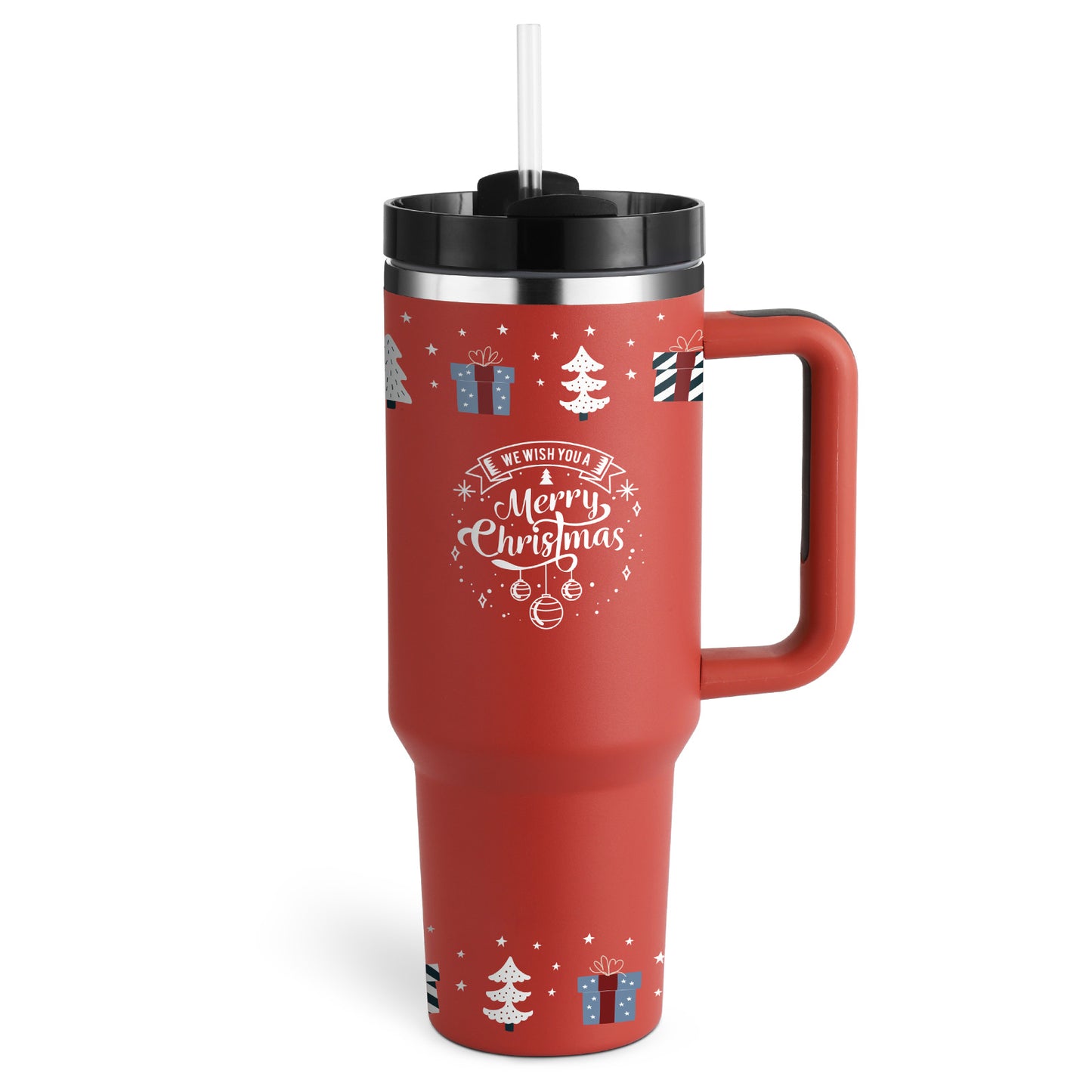 40oz Insulated Tumbler with Handle & Straw – Perfect for Travel 🥤✈️