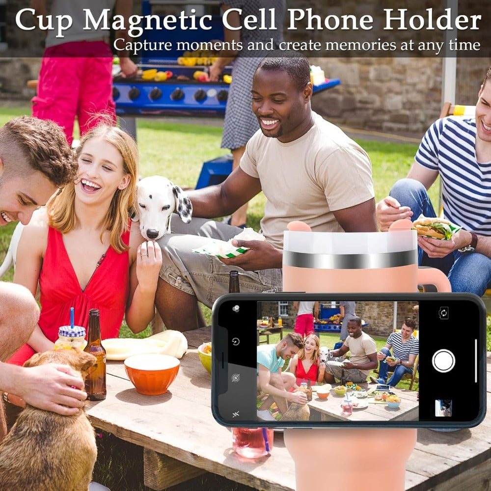 Universal Adjustable Magnetic Cup Holder with Phone Mount