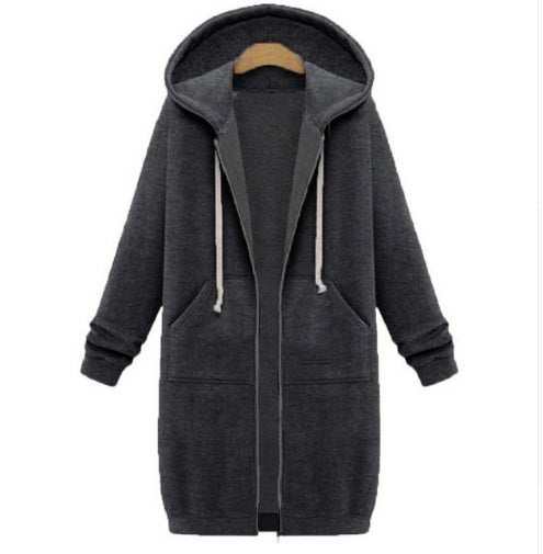 Cozy Hooded Long-Sleeve Winter Sweater Jacket for Women