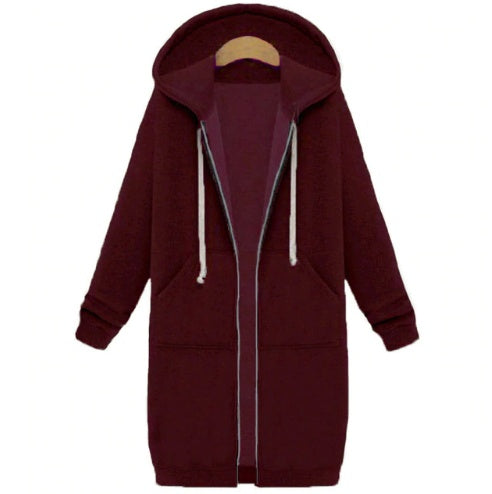 Cozy Hooded Long-Sleeve Winter Sweater Jacket for Women