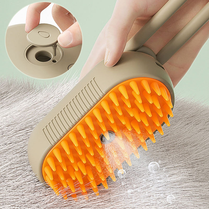 3-in-1 Electric Pet Grooming Brush—Steam Massage & Hair Removal for Cats & Dogs