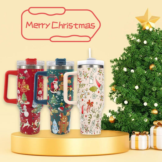 Christmas Stainless Steel Travel Mug – Large Vacuum Tumbler 🎄☕