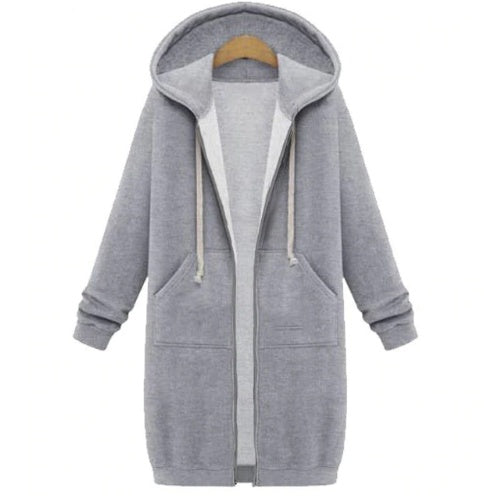 Cozy Hooded Long-Sleeve Winter Sweater Jacket for Women