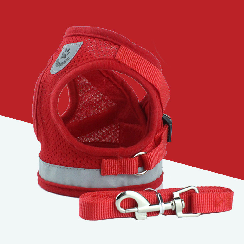 Breathable Mesh Pet Harness with Leash – Comfortable & Secure