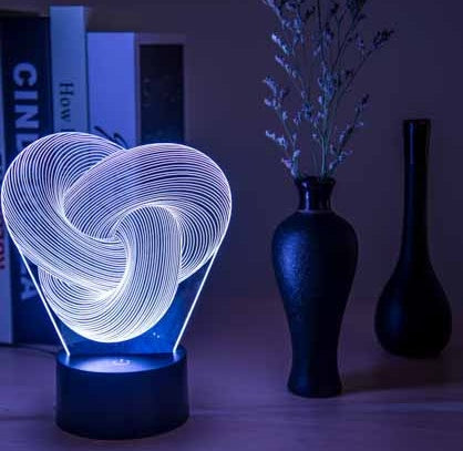 Twist 3D LED Night Light - Colorful Touch Lamp for Decor, Mood, and Sleep