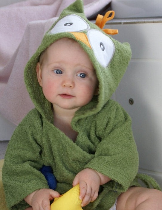 Cartoon Animal Hooded Baby Bathrobe - Soft & Adorable