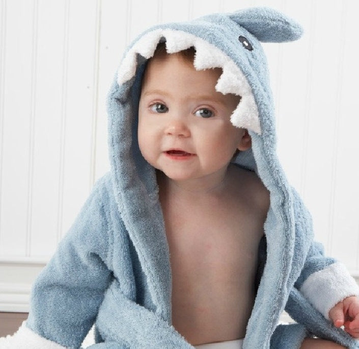 Cartoon Animal Hooded Baby Bathrobe - Soft & Adorable