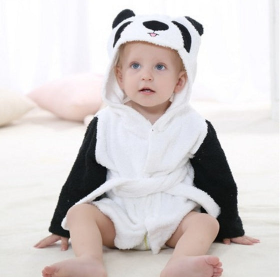 Cartoon Animal Hooded Baby Bathrobe - Soft & Adorable