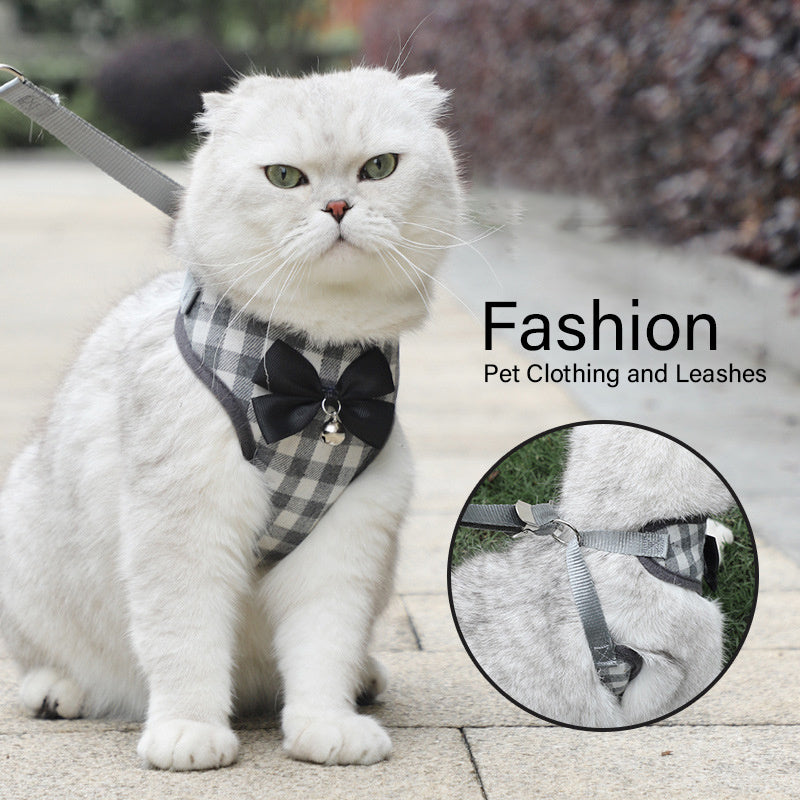 Adjustable Anti-Slip Cat Harness with Leash—Secure & Comfortable Fit