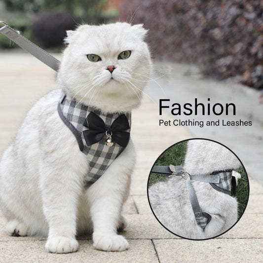 Adjustable Anti-Slip Cat Harness with Leash—Secure & Comfortable Fit