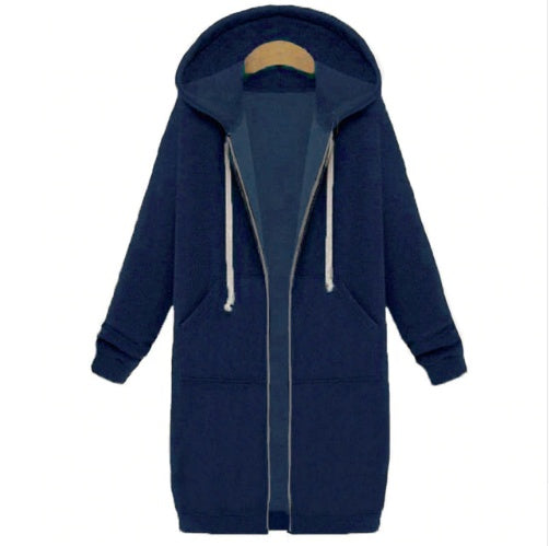 Cozy Hooded Long-Sleeve Winter Sweater Jacket for Women