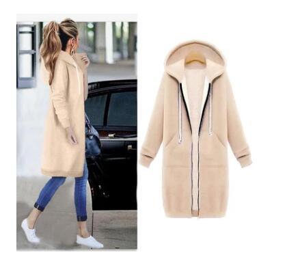 Cozy Hooded Long-Sleeve Winter Sweater Jacket for Women