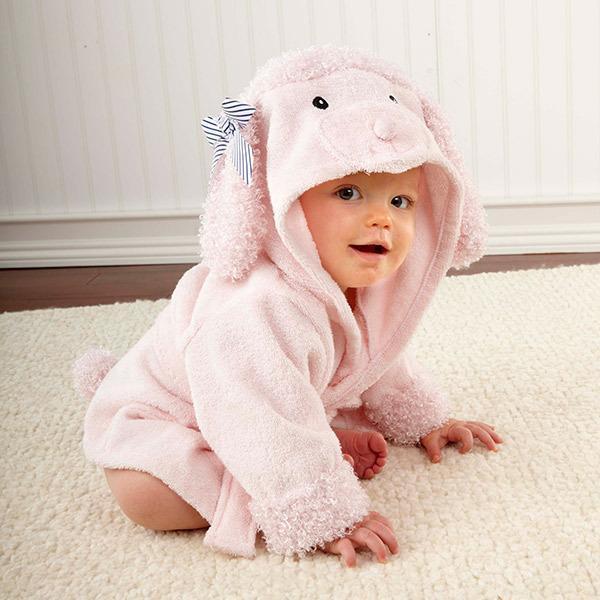 Cartoon Animal Hooded Baby Bathrobe - Soft & Adorable