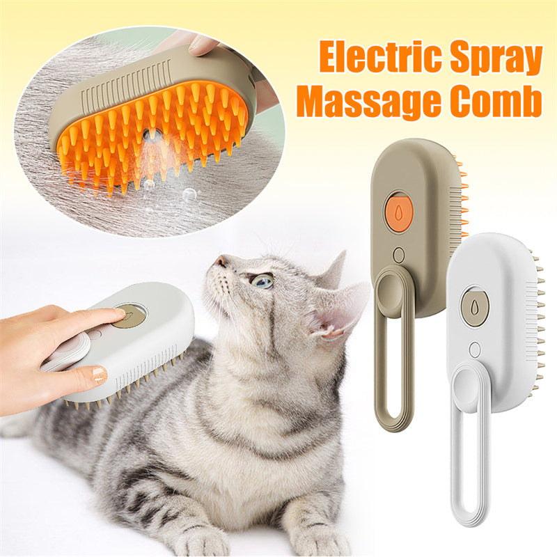 3-in-1 Electric Pet Grooming Brush—Steam Massage & Hair Removal for Cats & Dogs