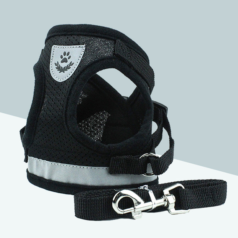 Breathable Mesh Pet Harness with Leash – Comfortable & Secure