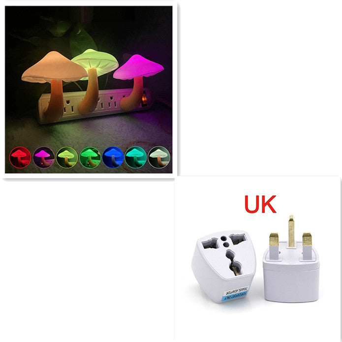 Mushroom LED Night Light - Warm Glow, Smart Sensor, EU/US/AU/UK Plug