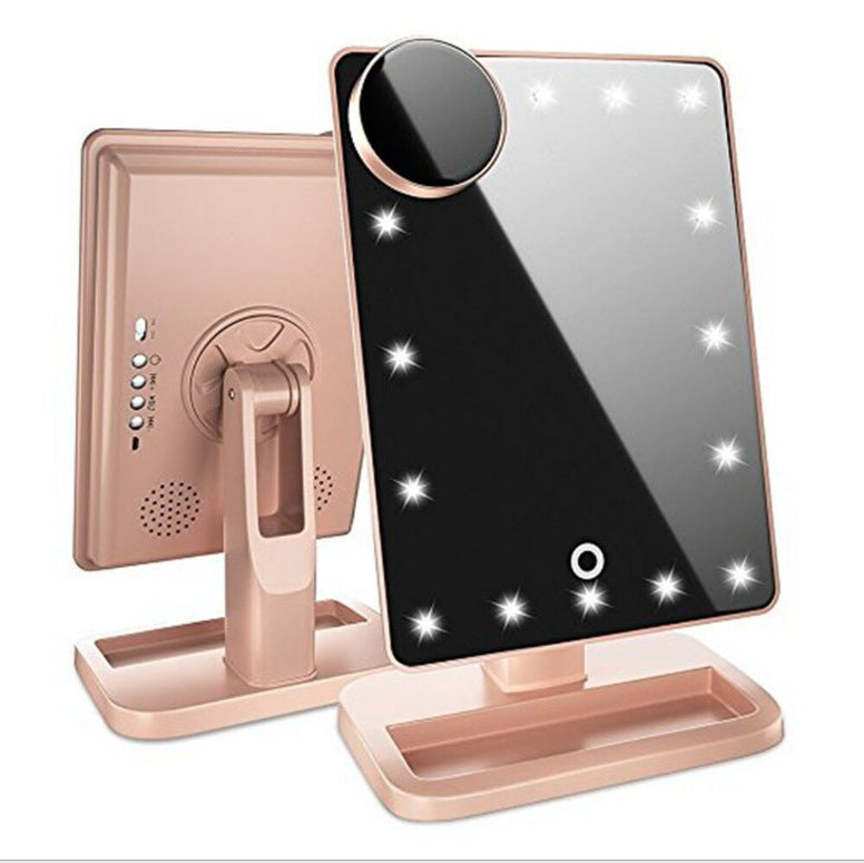 Touch Screen Makeup Mirror with LED Light & Bluetooth Speaker 💄🎶