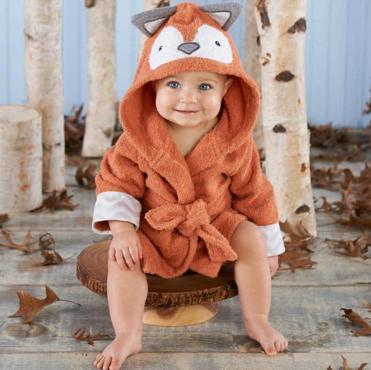 Cartoon Animal Hooded Baby Bathrobe - Soft & Adorable