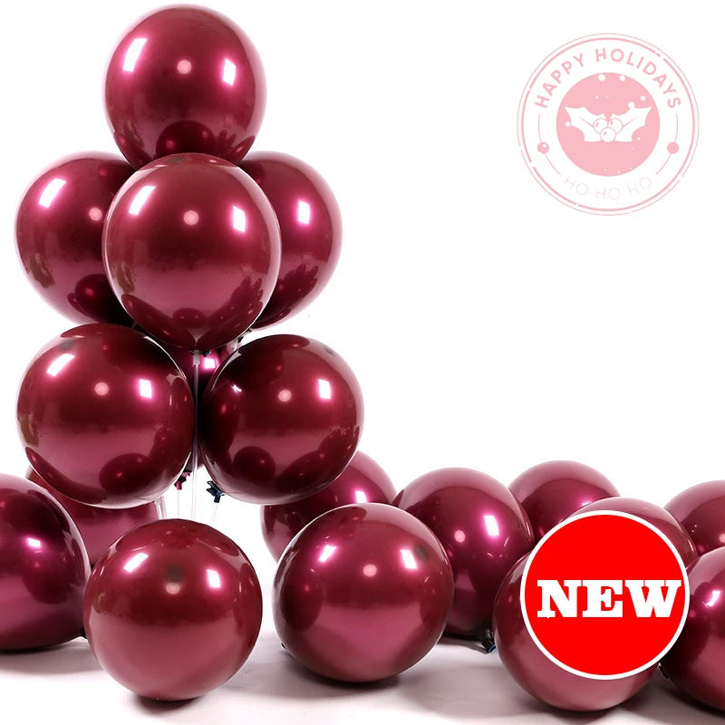 Cherry Purple Metallic Balloons – 10/20pcs for Romantic Party Décor