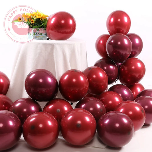 Cherry Purple Metallic Balloons – 10/20pcs for Romantic Party Décor