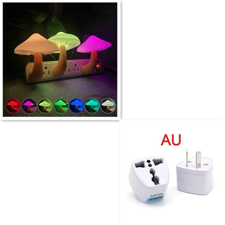 Mushroom LED Night Light - Warm Glow, Smart Sensor, EU/US/AU/UK Plug