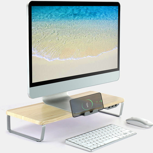 All-in-One Monitor & Laptop Stand with Mobile Phone Charging Station