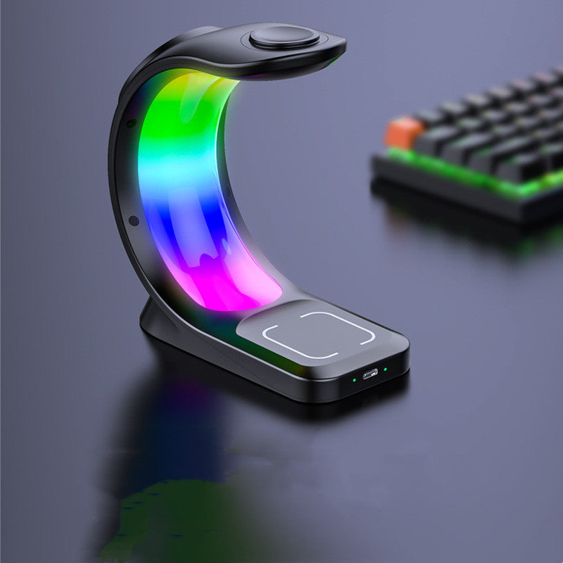 4-in-1 Magnetic Wireless Charger – Fast Charging for iPhone, AirPods & Apple Watch with RGB Lights ⚡