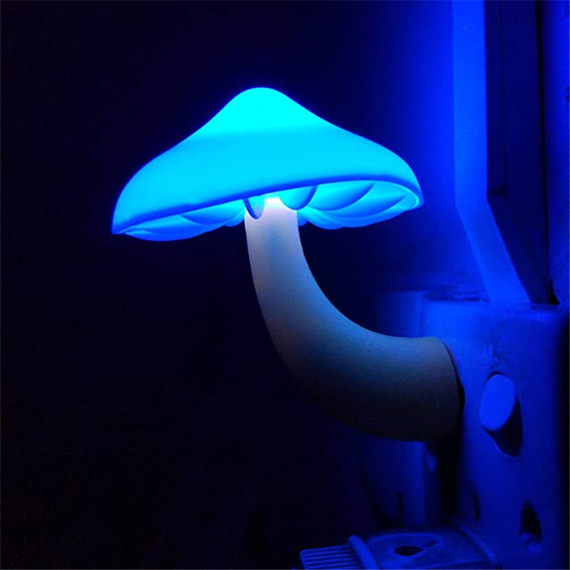 Mushroom LED Night Light - Warm Glow, Smart Sensor, EU/US/AU/UK Plug