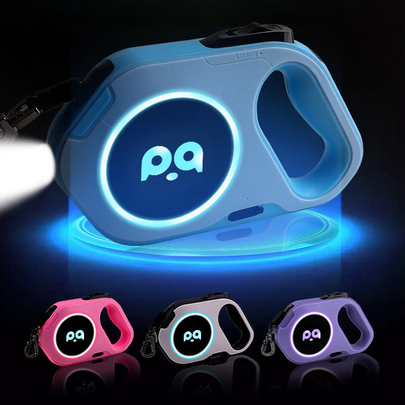 LED Light Retractable Dog Leash – Stylish, Safe & Convenient 🐾💡