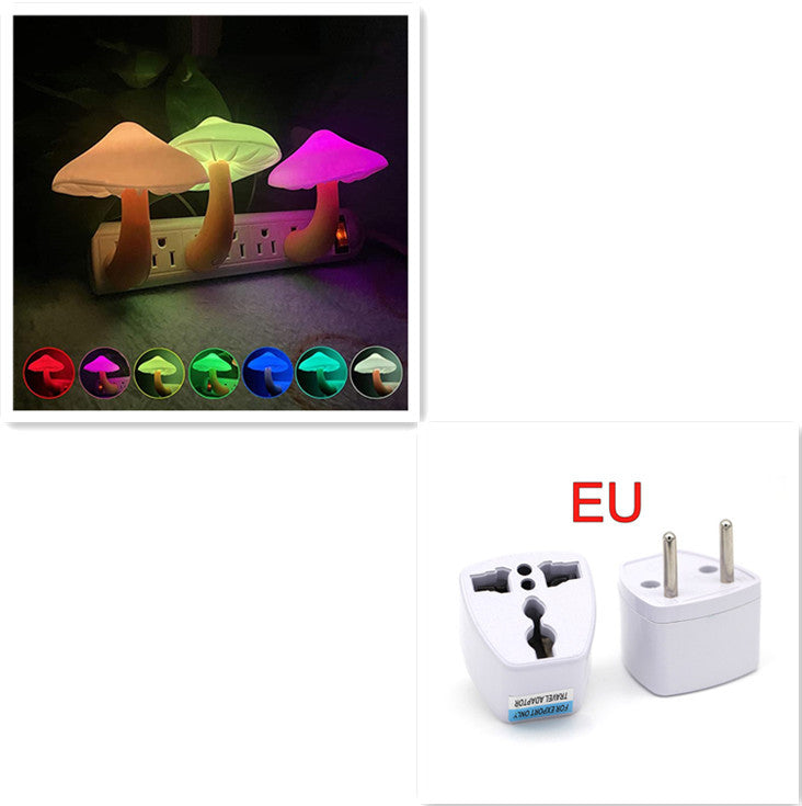 Mushroom LED Night Light - Warm Glow, Smart Sensor, EU/US/AU/UK Plug