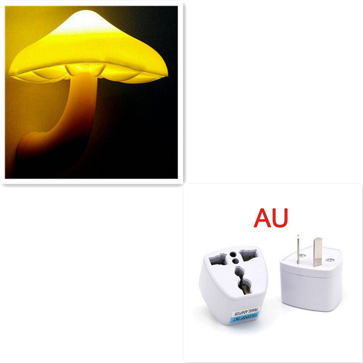 Mushroom LED Night Light - Warm Glow, Smart Sensor, EU/US/AU/UK Plug