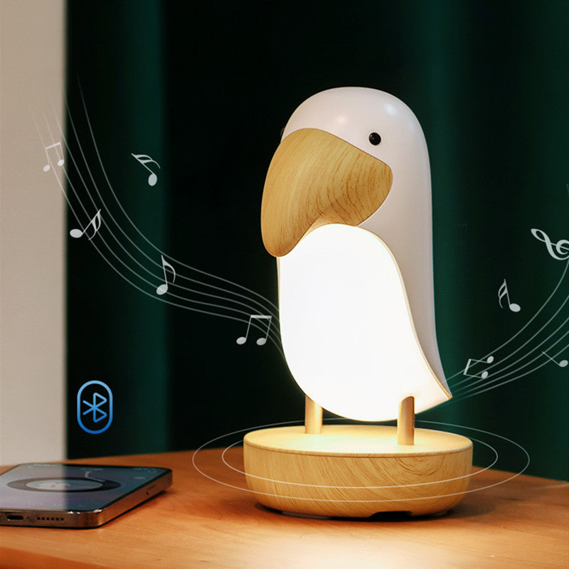 Charming Wooden Bird Table Lamp – Creative Bedroom Décor