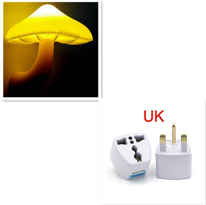 Mushroom LED Night Light - Warm Glow, Smart Sensor, EU/US/AU/UK Plug